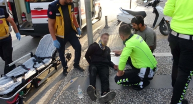 Yayaya çarpmamak için motosikleti devirdi: 1 yaralı