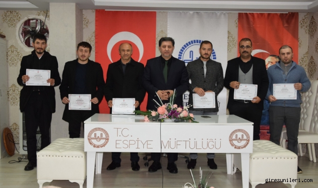 Espiye’de Hizmet İçi Eğitim Kursunu Tamamlayanlara Belgeleri Verildi