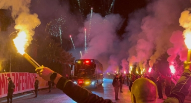 Galatasaray, Antalya'da Şampiyonlar Ligi müziğiyle karşılandı