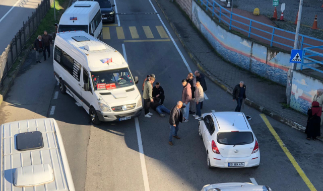 Giresun Keşap Durağı’nda Kaza! Dolmuş Yayaya Çarptı