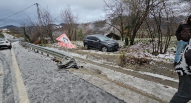 Kar yağışı kazayı beraberinde getirdi: 2 kişi yaralandı