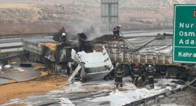 TAG Otoyolu’nda 3 Tır Çarpıştı: Yangın Çıktı!