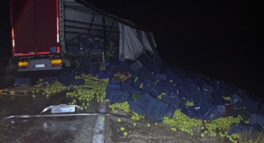 Tır bariyerlere çarptı! 1 kişi yaralandı