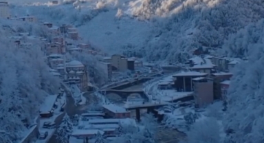 Dereli’de Kar Şöleni Havadan Görüntülendi