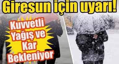 Giresun’da Kar ve Sağanak Bekleniyor!