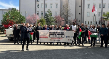 Giresun'da, Mescid-i Aksa'nın İbadete Kapatılması Protesto Edildi