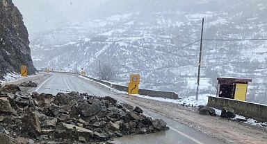 Gümüşhane-Giresun kara yolunda heyelan