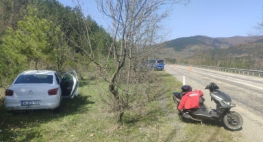 Karabük'te otomobille çarpışan motosikletin sürücüsü yaralandı