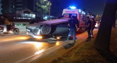 Trafik kazası: Otomobil takla attı, 1 yaralı