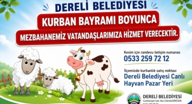 Dereli'de, Kurban Kesimi İçin Mezbahane Bayram Boyunca Hizmette