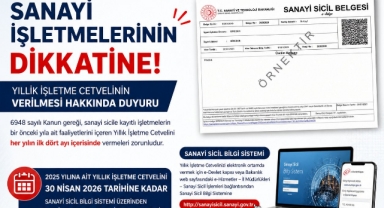 Giresun'da Sanayi Sicil Belgesi Olan İşletmelere Uyarı