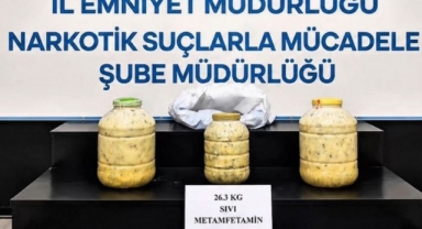 Peynir bidonunda 26 kilo metamfetamin ele geçirildi!
