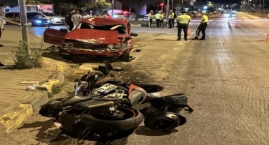 Otomobille çarpışan motosikletin sürücüsü ağır yaralandı