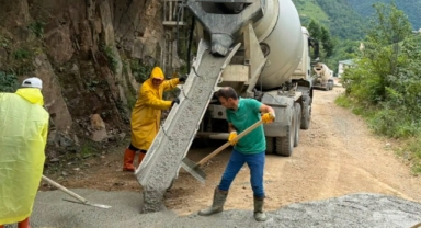 Aydındere'de Beton Yol Çalışmaları Başladı