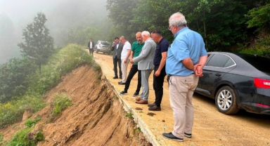 Bulancak'ta Heyelan Bölgesinde İnceleme