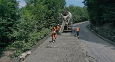 Ordu'da iki ilçeyi bağlayan güzergahta beton yol çalışması başladı