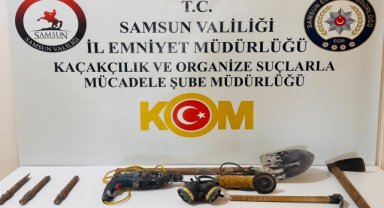 Samsun'da binada çukur kazarak define arayan 4 şüpheli yakalandı