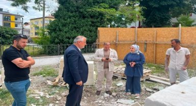 Samsun'da tarihi Taçlı Çeşme'nin restorasyon çalışmaları sürüyor
