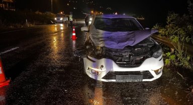 Sinop'ta büyükbaş hayvana çarpan otomobildeki 1 kişi yaralandı