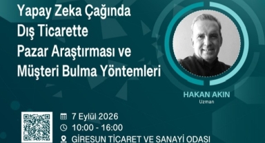 Giresun’da Yapay Zekâ Destekli Dış Ticaret Eğitimi Düzenlenecek