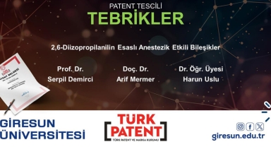 Giresun Üniversitesi'nden Patent Başarısı