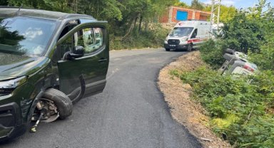 Komşu ilde fındık işçilerini taşıyan minibüsün devrildiği kazada 8 kişi yaralandı