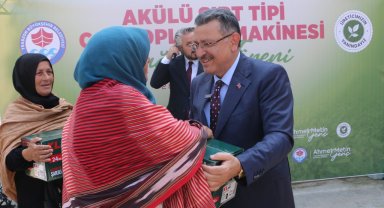 Of'ta üreticilere 75 akülü çay toplama makinesi desteği sağlandı