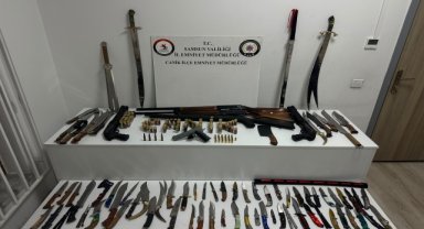 Samsun'da ruhsatsız silah ve mühimmat ele geçirildi