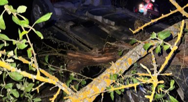 Yeniçağa'da takla atan otomobildeki 2 kişi yaralandı