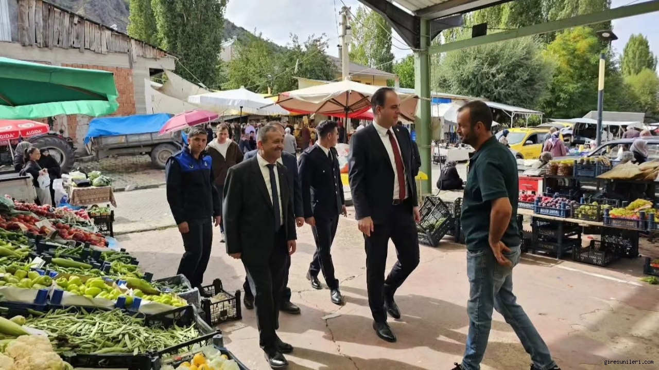 Alucra Protokolünden Pazar Yeri ve Esnaf Ziyareti