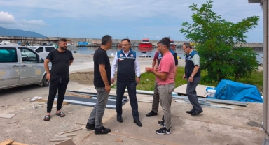 Espiye Adabük Balıkçı Barınağı'nda Yeni İdari Bina İnşaatı İncelendi