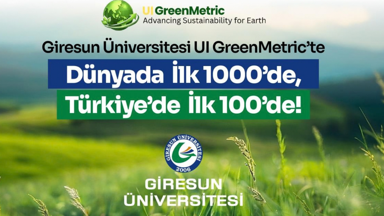 Giresun Üniversitesi Sürdürülebilirlik Sıralamasında Dünyada İlk 1000'de!