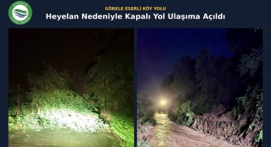 Görele’de Heyelan Köy Yolunu Kapattı, Ekipler Hızla Müdahale Etti