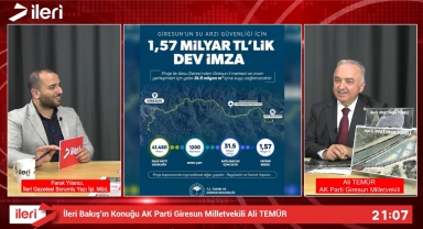 MİLLETVEKİLİ ALİ TEMÜR İLERİ TV EKRANINDA GİRESUN GÜNDEMİNİ VE YATIRIMLARI ELE ALDI