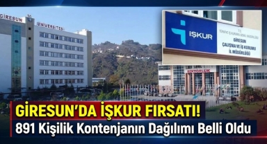 Giresun'da İŞKUR Fırsatı! 891 Kişilik Kontenjanın Dağılımı Belli Oldu