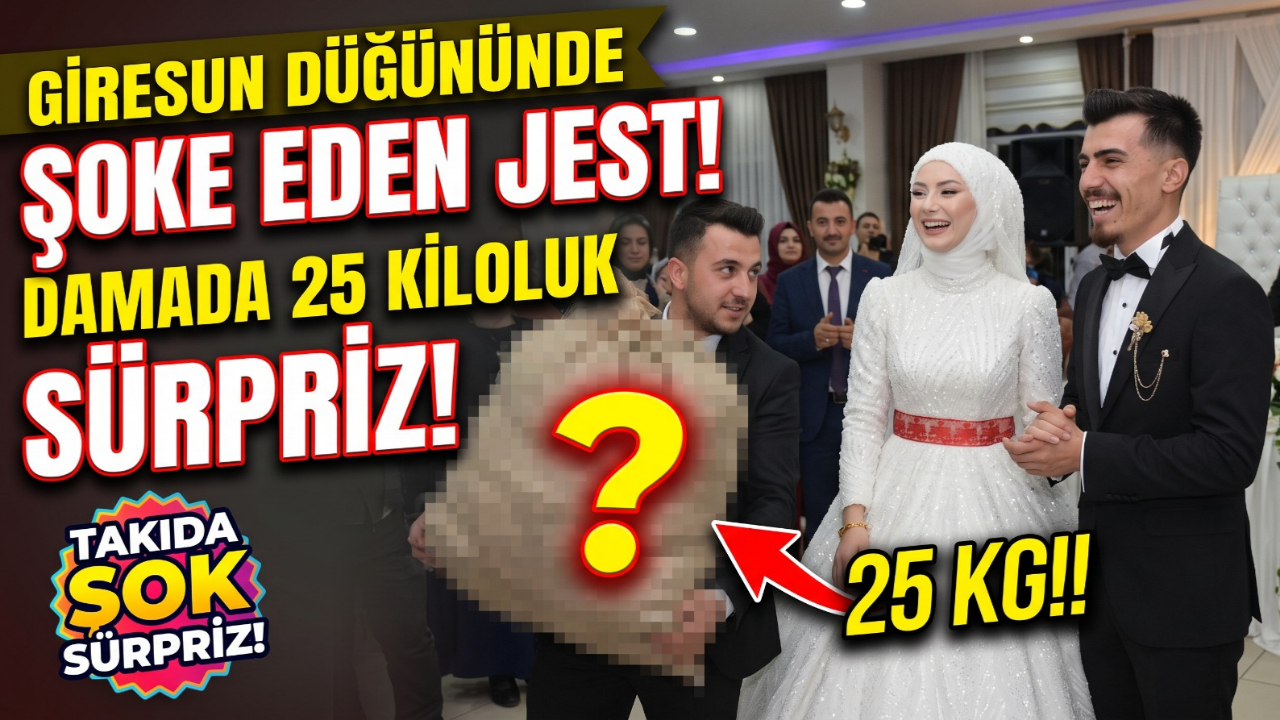 Giresun Düğününde Takı Merasiminde Beklenmedik Sürpriz: Damadın Arkadaşından 25 Kiloluk Jest!