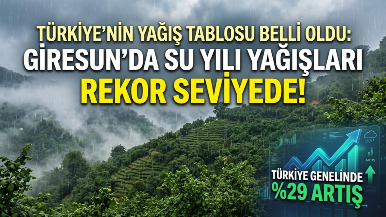 Türkiye'nin Yağış Tablosu Belli Oldu: Giresun’da Su Yılı Yağışları Rekor Seviyede!