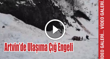 Artvin'de Ulaşıma Çığ Engeli