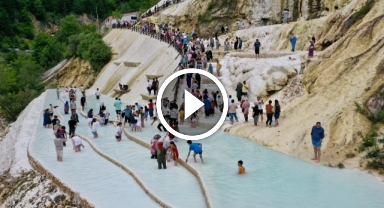 Giresun'daki Göksu travertenleri ve Mavigöl'de ziyaretçi yoğunluğu yaşandı