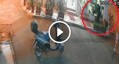 Bisikletli çuval hırsızlığı kamerada