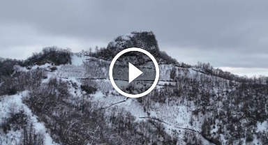 Giresun'un Doğal Güzelliği: Karınca Kalesi'nde Kış Manzarası Dronla Böyle Görüntülendi