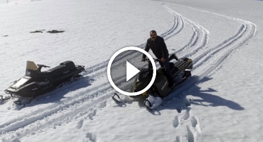 Kadırga Yaylası ve obalarını kar motoru ile gezdiler
