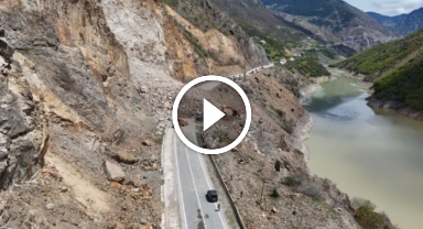 Gümüşhane-Giresun kara yolunda heyelan çalışmaları sürüyor