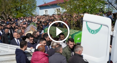 Heyelan faciasında ölen baba ile iki çocuğu gözyaşları içinde son yolculuklarına uğurlandı