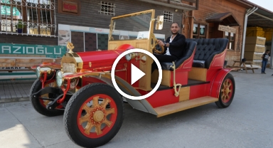 Nostalji aşığı genç 1925 model otomobilin elektriklisini yaptı