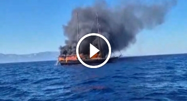 Denizin Ortasında Yangın Paniği! Dakikalarla Yarışıldı