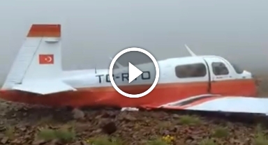 Rize'de düşen uçağa ilk ulaşılma görüntüsü ortaya çıktı