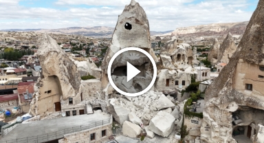 UNESCO Mirası Kapadokya'da Peribacası Parçalandı, O Anlar Kamerada