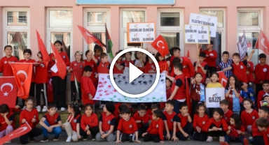 Giresun, Trabzon ve Ordu'da öğrencilerden Filistin için farkındalık etkinliği