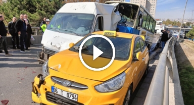 Zincirleme kazada 6 araç birbirine girdi! Yaralılar var